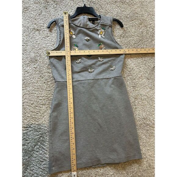 Banana Republic Heather Gray Pineapple Jewel Beaded Embellished Sheath Dress 8 - Picture 5 of 9